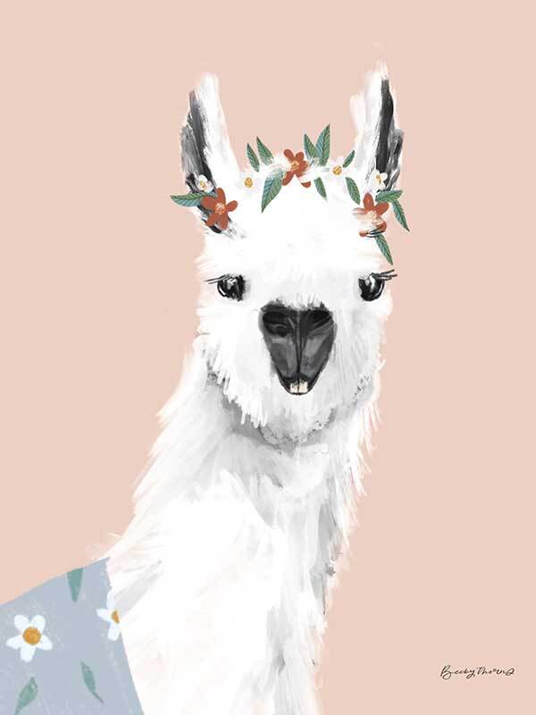 Delightful Alpaca Canvas Art Print
