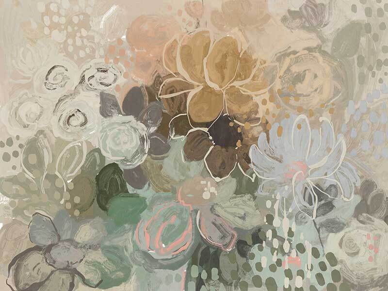 Floral Medley Dark Pastel Canvas Art Print