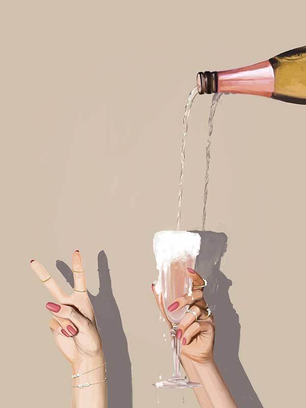 Champagne Showers Canvas Art Print