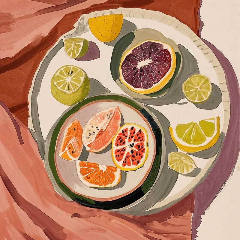 Sun-Soaked Fruit Canvas Art Print