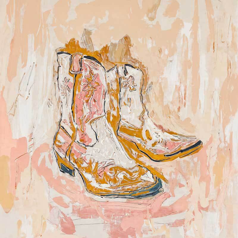 Cowboy Boots at Sunset Canvas Art Print