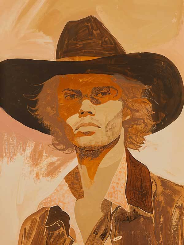 Untamed Cowboy Canvas Art Print