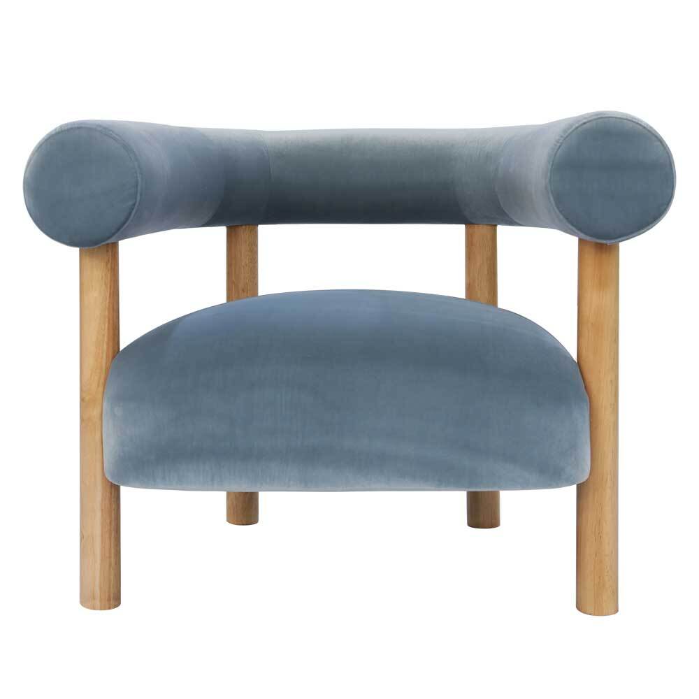 Rocco Velvet Chair - Steel Blue