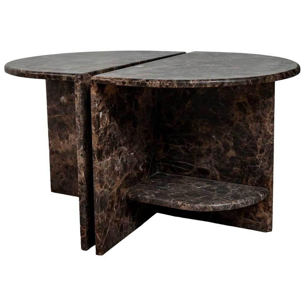 Archer Side Table Set in Marble - Dark Emperador