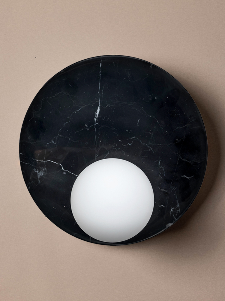 Lux Black & White Root Marble Wall Sconce