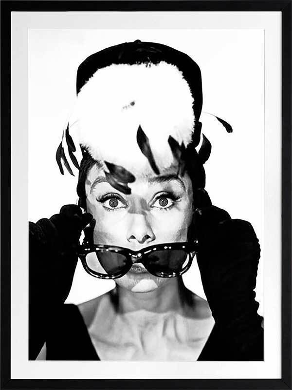 Audrey Hepburn - Frame Black - With Mat - 84x105 - Portrait