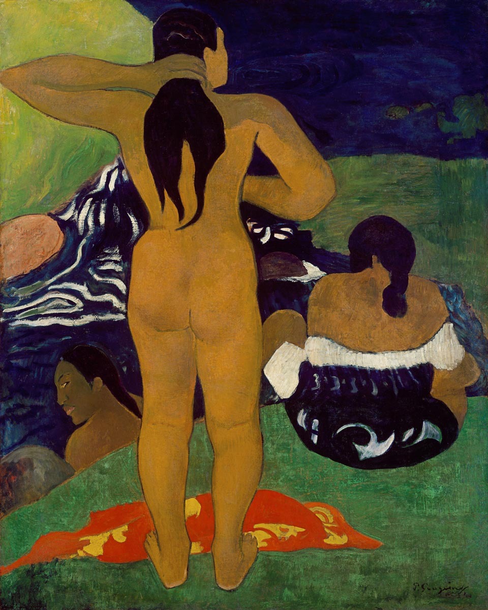 Tahitian Women Bathing Canvas Art Print