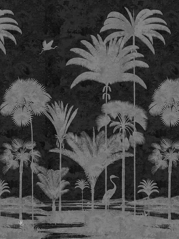 Shadow Palms Black and White I Canvas Art Print