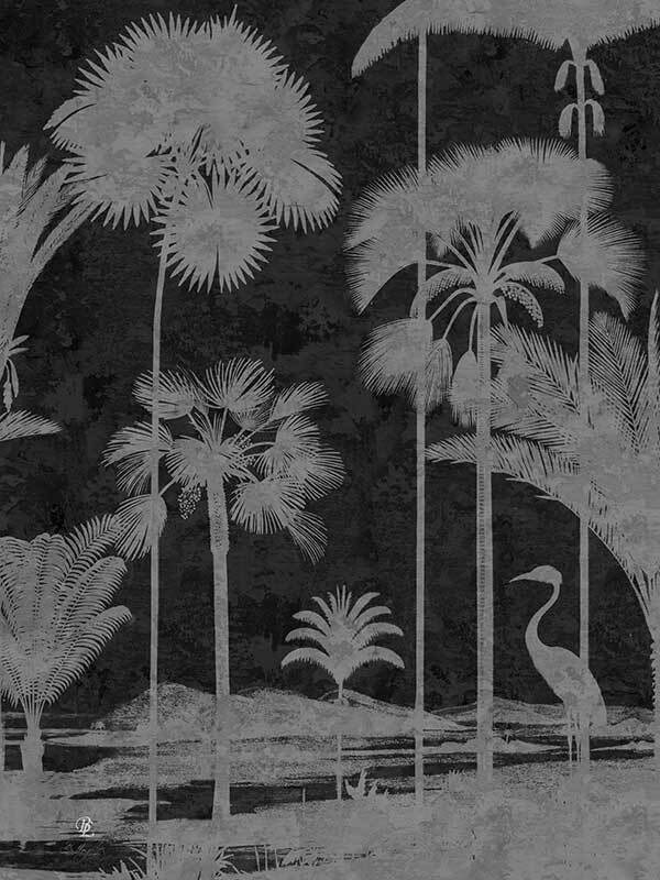 Shadow Palms Black and White II Canvas Art Print