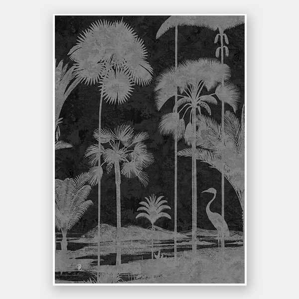 Shadow Palms Black and White II Unframed Art Print