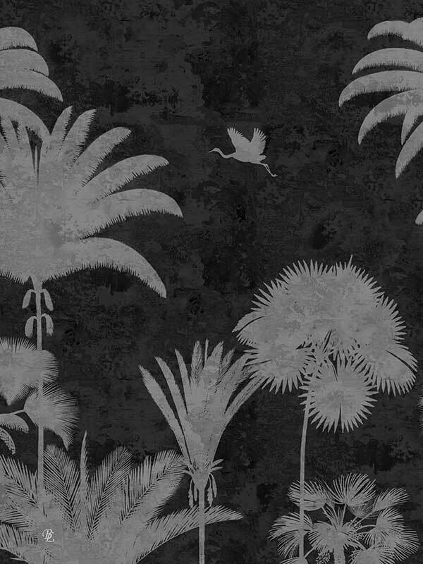 Shadow Palms Black and White III Canvas Art Print