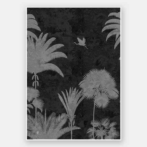 Shadow Palms Black and White III Unframed Art Print