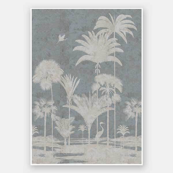 Shadow Palms Blue I Unframed Art Print