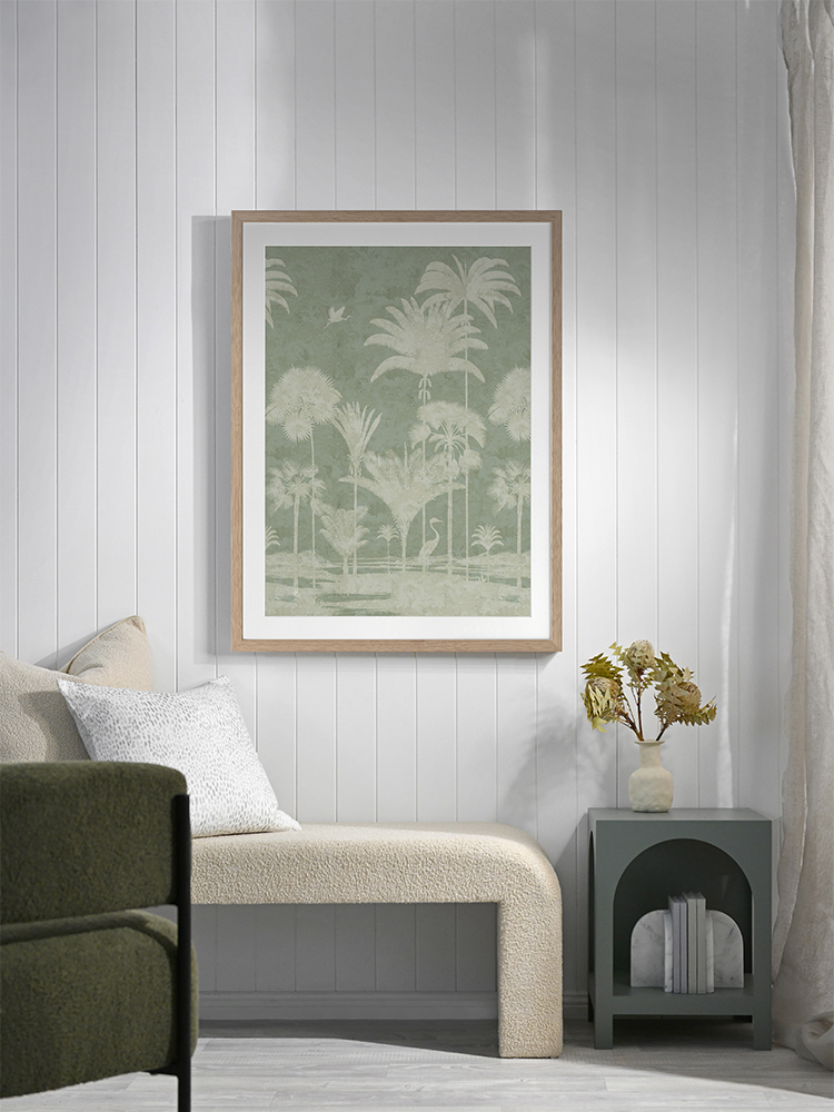 Shadow Palms Mint I Framed Art Print