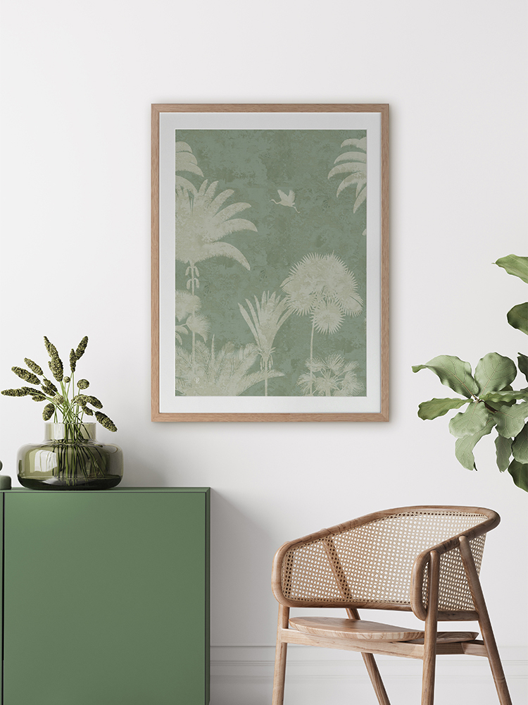 Shadow Palms Mint III Framed Art Print