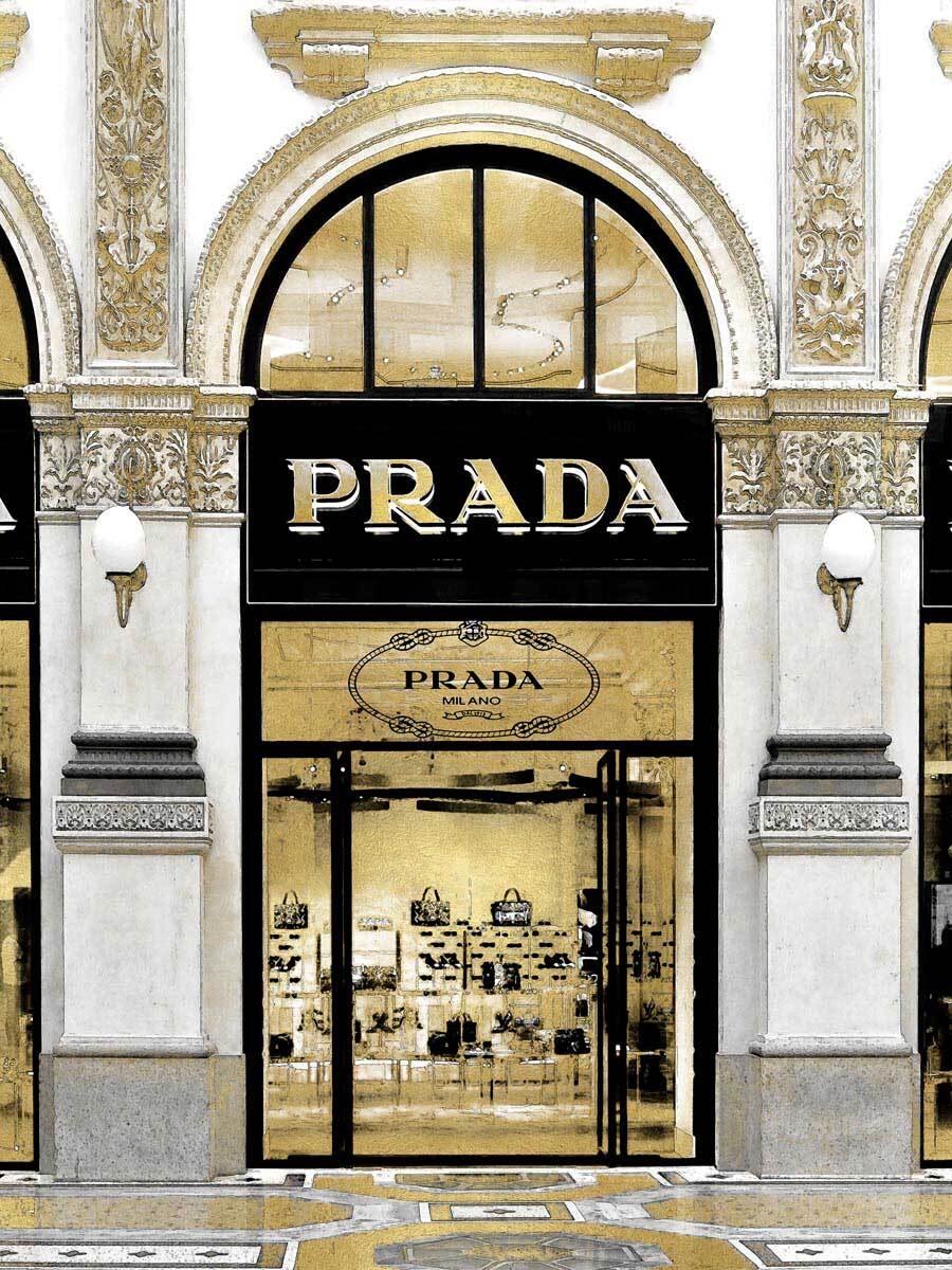 Prada in Gold - Buy Fashion Themed Canvas Art by Urban Road