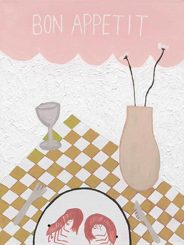 Bon Appétit Pink Canvas Art Print
