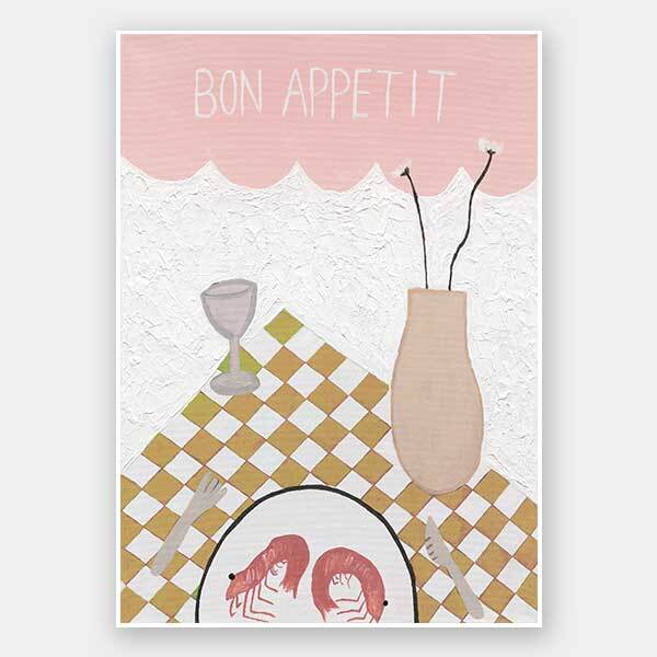 Bon Appétit Pink Unframed Art Print