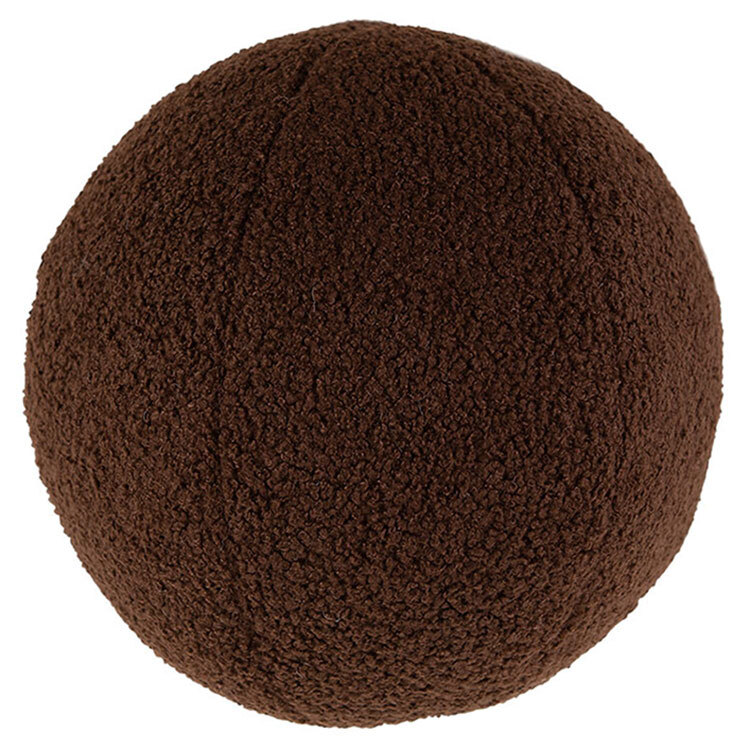 Chocolate Boucle Ball Cushion