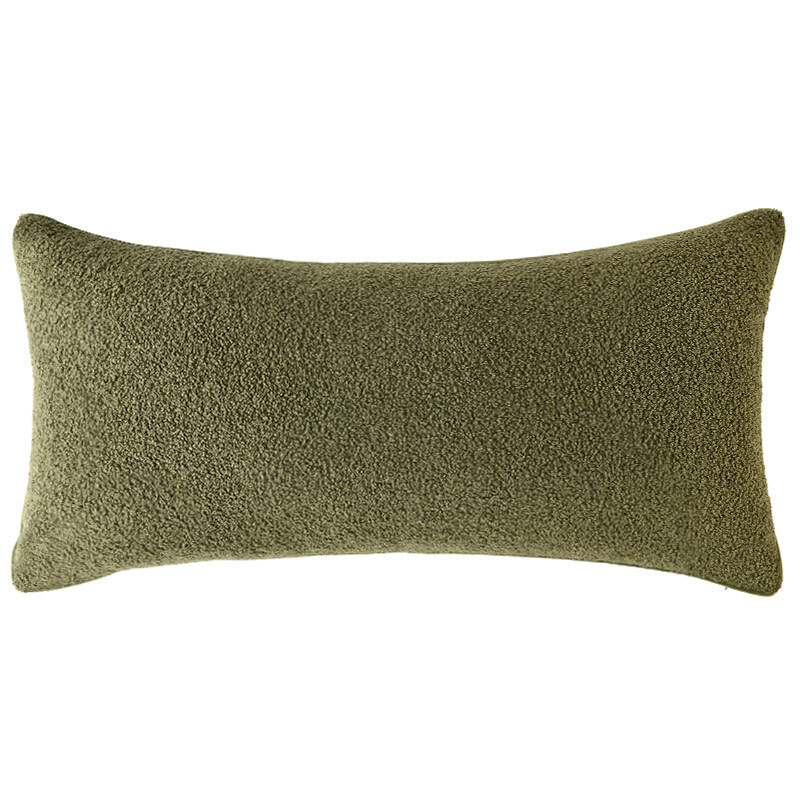 Olive Green Boucle Cushion - 80x40cm