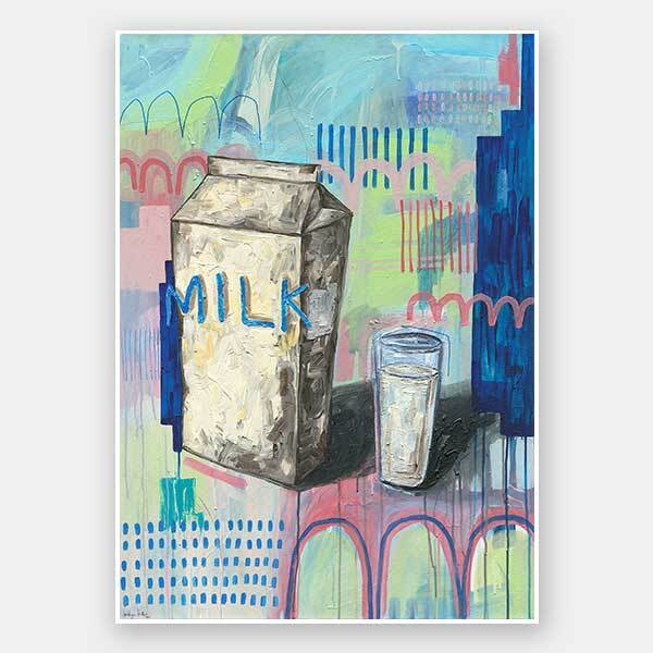 Milk Carton Multicolour Unframed Art Print