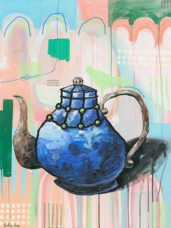 I Don't Even Drink Tea Blue Canvas Art Print