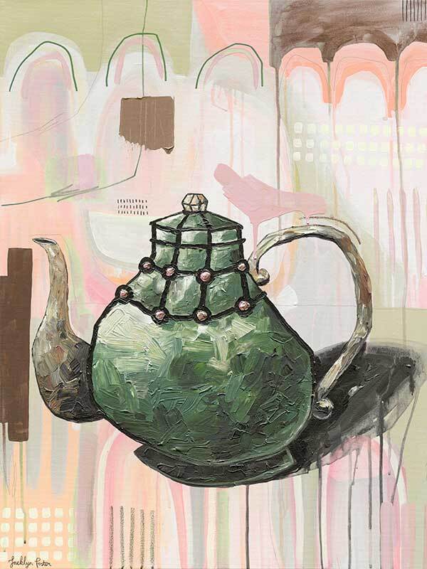 I Don't Even Drink Tea Green Canvas Art Print