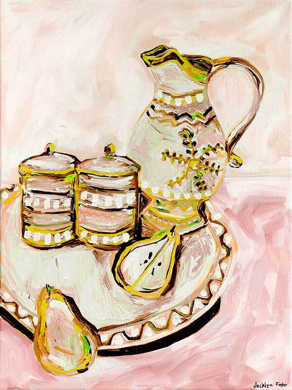 Still Life Tea Party Multicolour Canvas Art Print