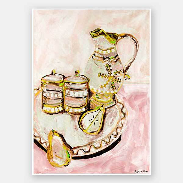 Still Life Tea Party Multicolour Unframed Art Print
