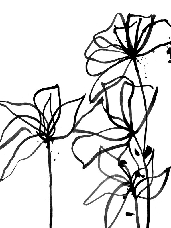 Ink Flowers I Poster