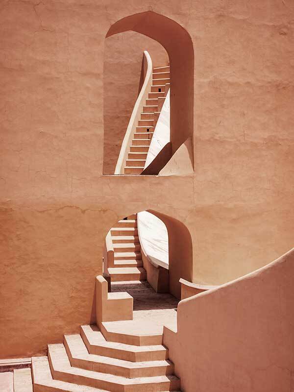 Winding Staircase Terracotta Poster