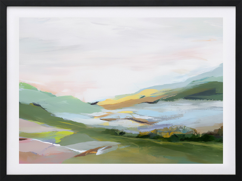Rolling Hills - Frame Black - With Mat - 84x105 - Landscape