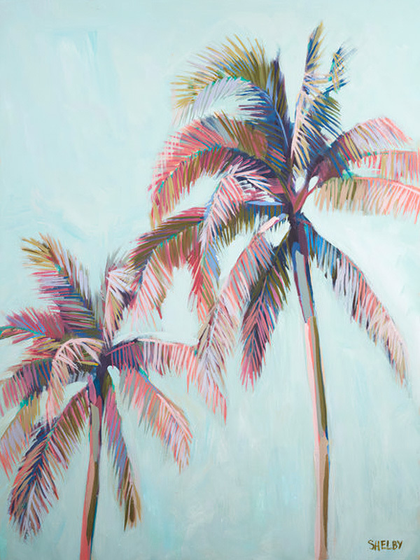 Pastel Palms I Framed Art Print