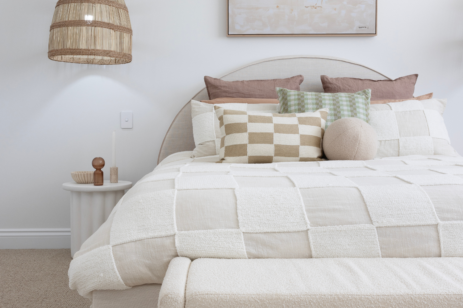 Villa Cove Bedroom Image with Urban Road Boucle Cushion