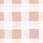 Gingham Coral with White Stripes