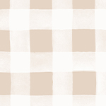 Gingham Tan with White Stripes