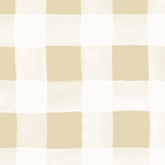 Gingham Mustard with White Stripes